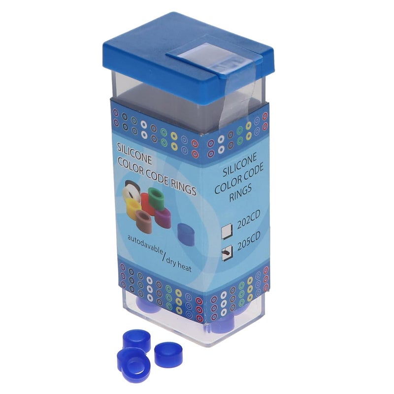 Plasdent 205CD-2X Silicone Instrument Color Code Rings Large Blue 60/Pk - Image 3